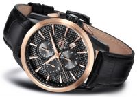 FIREFOX AUSSTELLER ADVENTURER Herrenuhr Chronograph FFS195-102b SCHWARZ/rosevergoldet