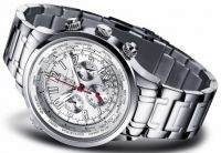 FIREFOX AUSSTELLER Chronograph WORLDTIMER Herrenuhr FFS40-104 silber Miyota OS20