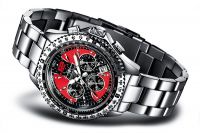 FIREFOX Herrenuhr Chronograph BLACK CARBON RACER FFS15-105 rot 10 ATM