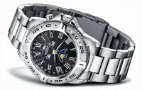 FIREFOX Edelstahl MONDPHASENUHR FFS01-502 schwarz