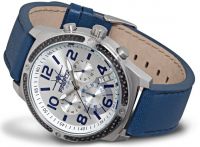 FIREFOX SKYDIVER Chronograph Edelstahl Carbon FFS20-104 silber/blau