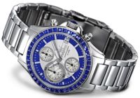 FIREFOX Damenuhr Edelstahl Chronograph Zirkoniasteine FFS177-103 blau