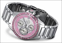 FIREFOX Damenuhr Edelstahl Chronograph Zirkoniasteine FFS177-190 rosa